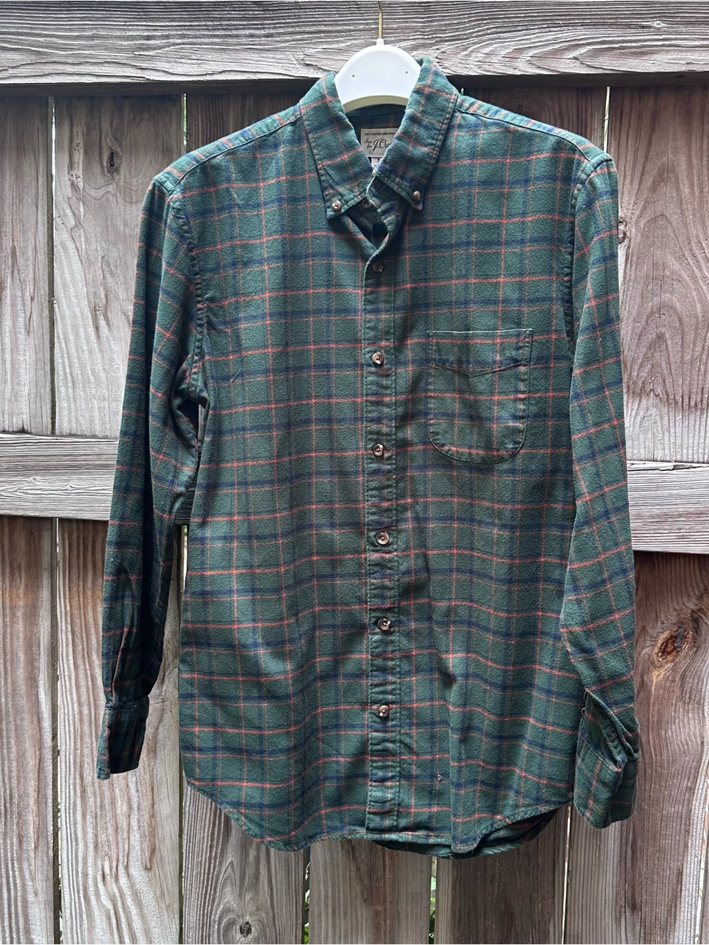 J. Crew Men's Dark Green Plaid Button-Down Shirt